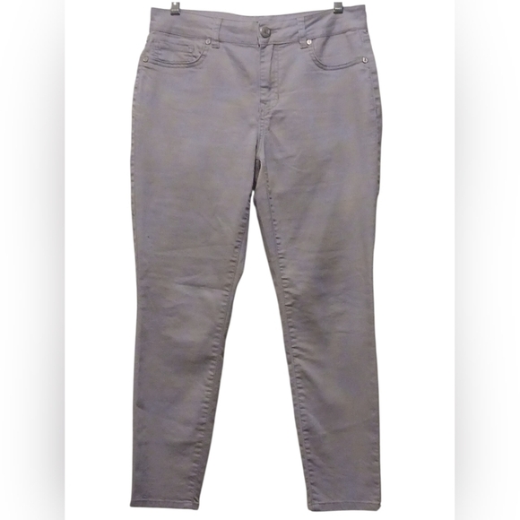 d. jeans Denim - D. Jeans - Gray Colored Jeans W/Back Pockets W/ Faux Front, Button/Zip Closure